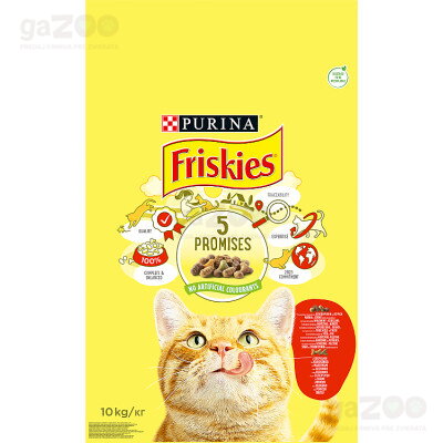 FRISKIES cat Adult s hovädzím, kuracím a so zeleninou 10kg