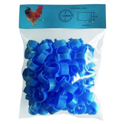 Krúžky pre hydinu modré - zámkové 100ks