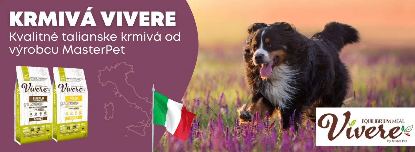 Vivere – kvalitné a vyvážené krmivo pre psov s prírodnými ingredienciami pre zdravie, energiu a vitalitu.