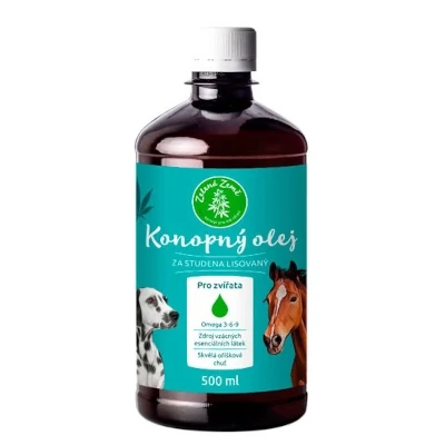 ZELENÁ ZEME Konopný olej pre zvieratá 500ml