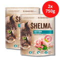SHELMA Kitten s čerstvým morčacím mäsom 2x750g