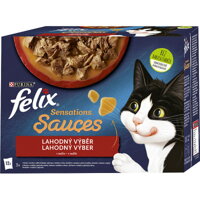 Kapsičky pre mačičky Felix sauces v omáčke sú lahodné a šťavnaté kúsky mäsa pre mačky.