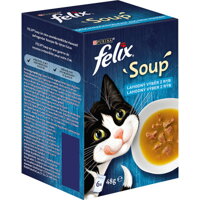 Doplnkové krmivo pre mačky, kapsička s polievkou Felix Soup.