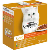 Lahodné kúsky v šťave so zeleninou, gourmet gold pre vaše mačky.