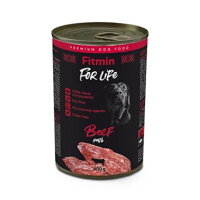 Kvalitné hovädzie mäso obsiahnuté v konzervách Fitmin dog Beef pre všetky psy.