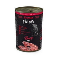 Kvalitné hovädzie mäso obsiahnuté v konzervách Fitmin dog Beef pre všetky psy.