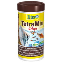 Krmivo TETRA Min Crisps s bioaktívnou formulou pre všetky druhy okrasných rýb. Kompletné krmivo pre okrasné ryby.
