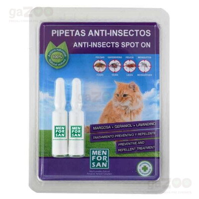 MENFORSAN Antiparazitné pipety pre mačky na prírodnej báze 2x1,5ml
