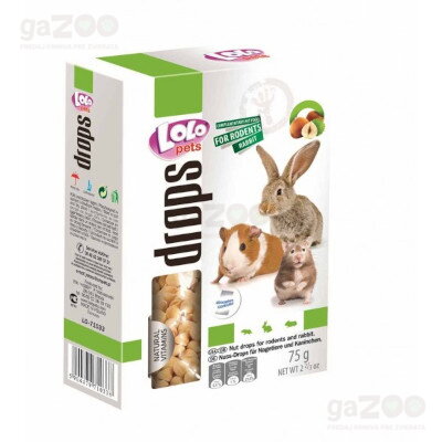 LOLO Pets Drops for Rodents and Rabbit - nuts 75g