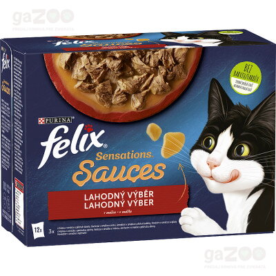 FELIX Sensation Sauces výber v omáčke morka/kačka/jahňa/hovädzie 12 x 85 g