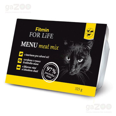 FITMIN cat For Life Mäsová vanička pre mačky 325 g