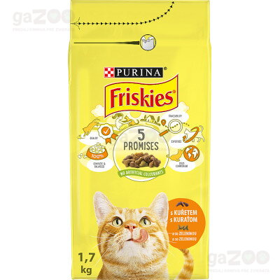 FRISKIES cat Adult s kuraťom a so zeleninou 1,7 kg