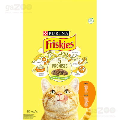 FRISKIES cat Adult s kuraťom a so zeleninou 10kg