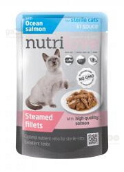 NUTRILOVE Cat Sterile dusené filetky s Atlantickým lososom v omáčke 85g