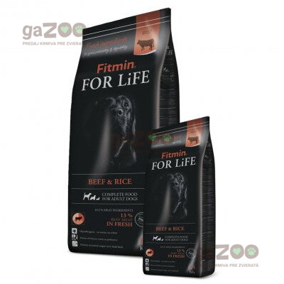  VÝPREDAJ  FITMIN dog For Life Beef & Rice 2,5kg EXP 25.02.23