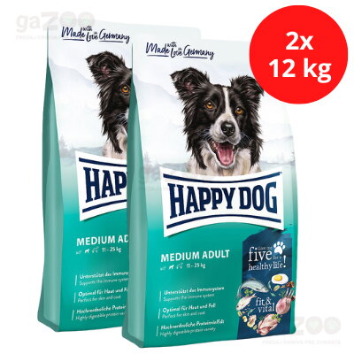 HAPPY DOG Fit & Vital Medium Adult 24/12 2x12kg