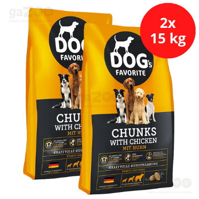 HAPPY DOG Dogs favorit Chunks with Chicken 2x15 kg
