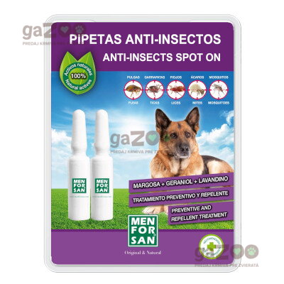 MENFORSAN Antiparazitné pipety pre psov na prírodnej báze 2x1,5ml