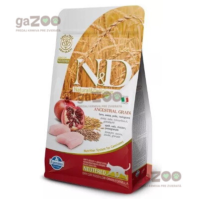 N&D cat LG Neutered Chicken, Spelt, Oats & Pomegranate