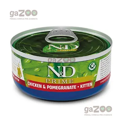 N&D cat Prime Chicken & Pomegranate Kitten konzerva 70g