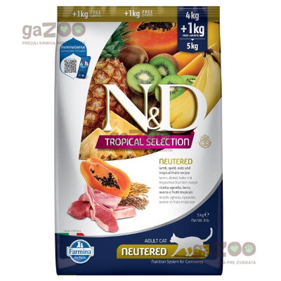 N&D cat TROPICAL SELECTION (AG) Adult Neutered Lamb 4+1kg
