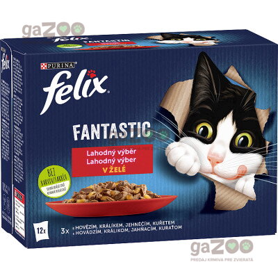 FELIX Fantastic lahodný výber v želé kura/hovädzie/králik/jahňa 12x85g
