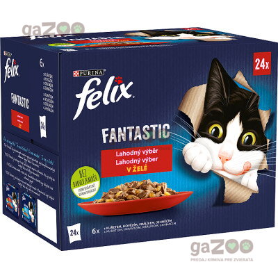 FELIX Fantastic lahodný výber v želé kura/hovädzie/králik/jahňa 24x85g