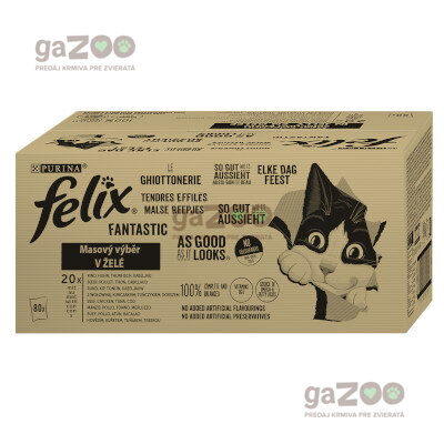 FELIX Fantastic mixovaný výber hovädzie/kura/tuniak/treska 80x85g