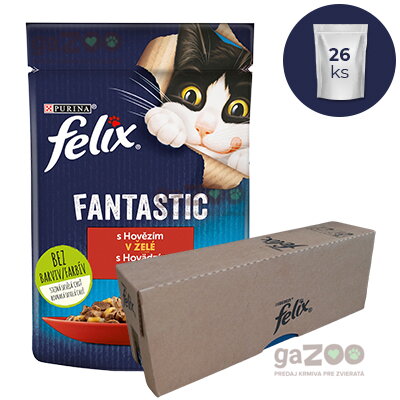 FELIX Fantastic s hovädzím v želé 26x85g