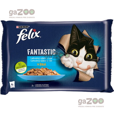 FELIX Fantastic s lososom a platesou v želé 4x85g