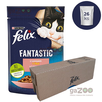 FELIX Fantastic s lososom v želé 26x85g