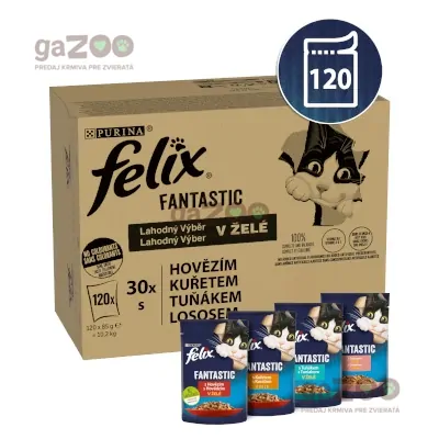 FELIX Fantastic mixovaný výber hydina/hovädzie/tuniak/losos 120x85g