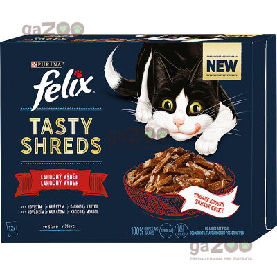  VÝPREDAJ  FELIX Tasty Shreds lahodný výber v šťave 12x80g EXP 07/2025