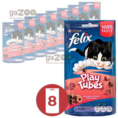 FELIX Play Tubes morka a šunka 8x50g