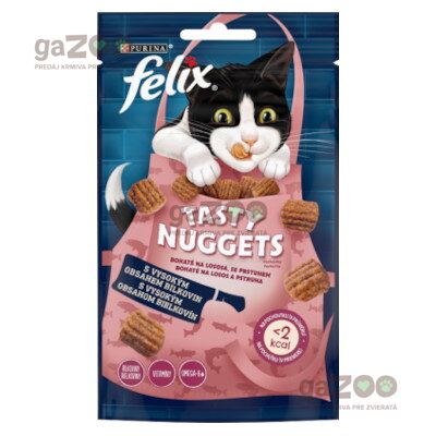 FELIX Tasty Nuggets bohaté na lososa, so pstruhom 50g