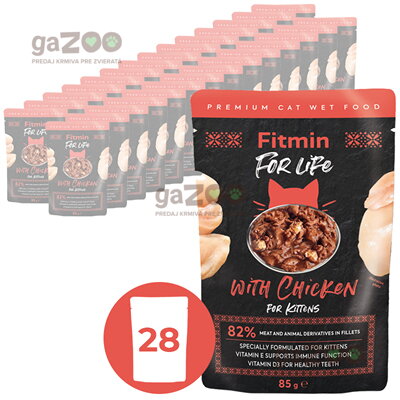 FITMIN cat For Life kuracia kapsička pre mačiatka 28x85g