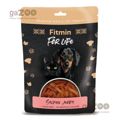 FITMIN For Life Jerky lososová pochúťka pre psov a mačky 70g