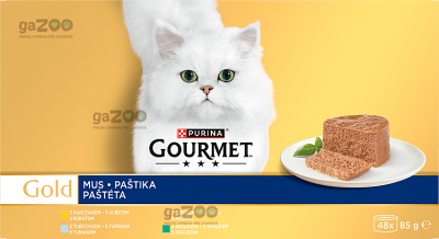 GOURMET GOLD Multipack paštéty kura, morka, králik, tuniak 48x85g