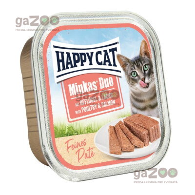 HAPPY CAT Minkas Duo Hydina & Losos 100g