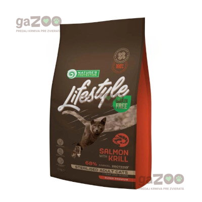NATURES PROTECTION Lifestyle cat Adultsterilised salmon & krill 1,5kg