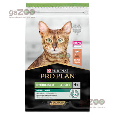  VÝPREDAJ  PURINA PRO PLAN Cat adult Sterilised Renal PLUS losos 10kg EXP 08/25