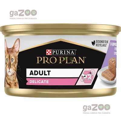 PRO PLAN Cat DELICATE jemná paštéta s vysokým obsahom morky 24x85g