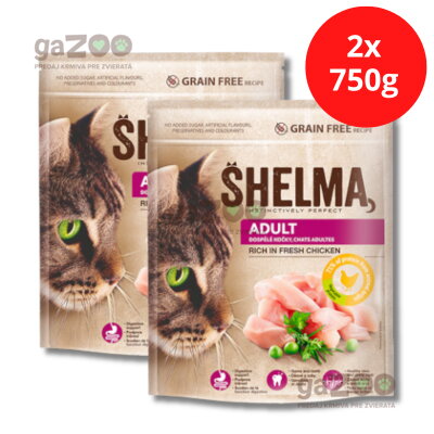 SHELMA Adult s čerstvým kuracím mäsom 2x750g