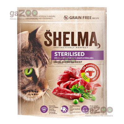 SHELMA Adult Sterile s čerstvým hovädzím mäsom 750g