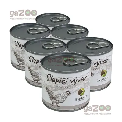 BOHEMIA Slepačí vývar s kúskami mäsa 6x140ml