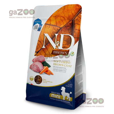 N&D dog BROWN (GF) adult mini spirulina & carrot, lamb 2kg