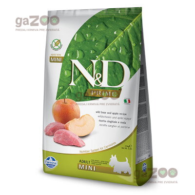 N&D dog PRIME  (GF) Adult Mini Boar & Apple 7kg