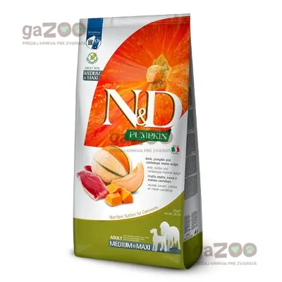 N&D dog PUMPKIN (GF) Adult medium & maxi, duck & cantaluope 12kg