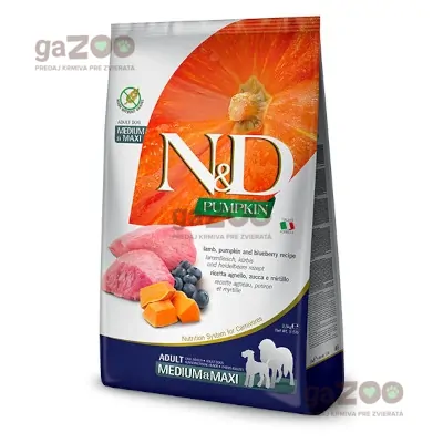 N&D dog PUMPKIN (GF) Adult medium & maxi, lamb & blueberry 12kg