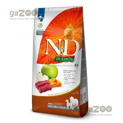 N&D dog PUMPKIN (GF) Adult medium & maxi, venison & apple 12kg
